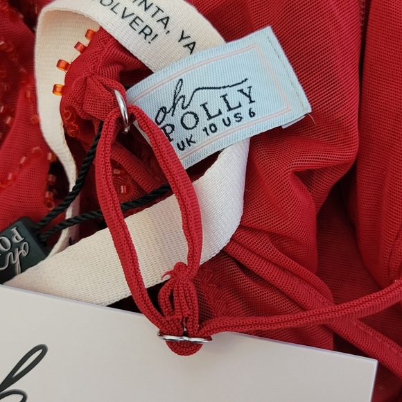 NEW With Tags Oh Polly Colmar Embellished Plunge Neck Evening Gown Size 6 - Picture 4 of 10